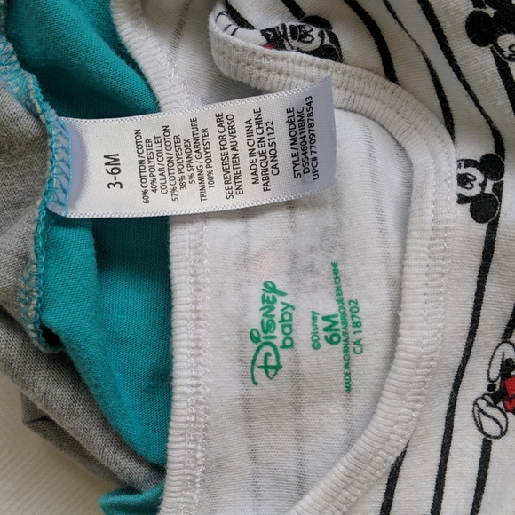 disney mickey mouse top bundle bodysuit & t-shirt 6 months baby boy - Picture 2 of 8